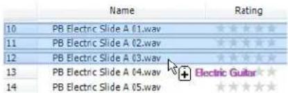 Name Rating 10 PB Electric Slide A 01.wav ★★★★★★ 11 PB Electric Slide A 02.wav ★★★★★★ 12 PB Electric Slide A 03.wav ★★★★★★ 13 PB Electric Slide A 04.wav + Electric Guitar ★★ 14 PB Electric Slide A 05.wav ★★★★★★