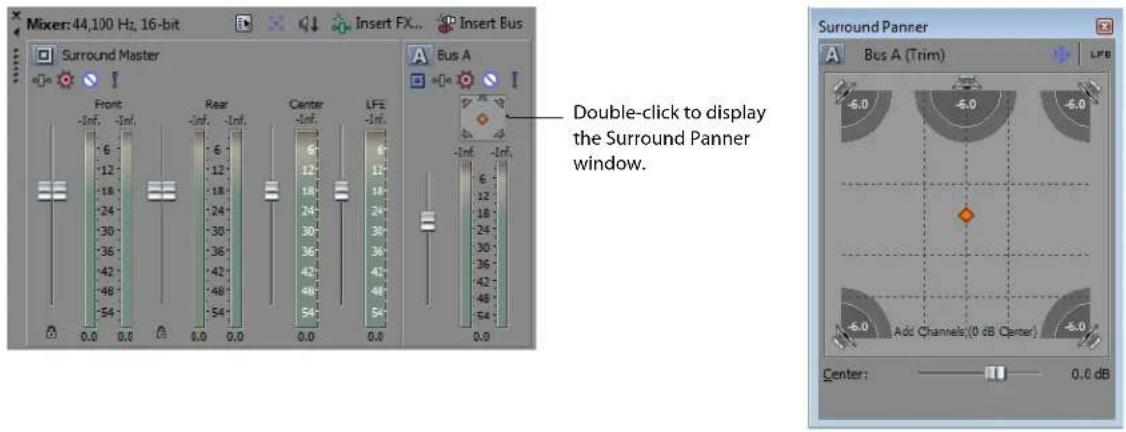 SONY Vegas Pro 10.0 - Panning mixer controls - 1