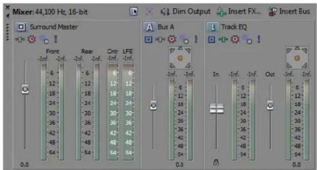 Mixer: 44,100 Hz, 16-bit Surround Master Front -Inf -Inf -Inf -Inf -Inf -Inf -Inf -Inf -Inf -Inf -Inf -Inf -Inf -Inf -Inf -Inf -Inf -Inf -Inf -Inf -Inf -Inf -Inf -Inf -Inf -Inf -Inf -Inf -Inf -Inf -Inf -Inf -Inf -Inf A Bus A Track EQ In -Inf. -Inf -Inf -Inf -Inf -Inf Out -Inf. -Inf -Inf -Inf -Inf -Inf -Inf -Inf -Inf -Inf