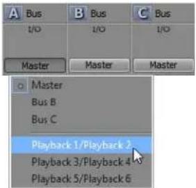 A Bus B Bus C Bus I/O I/O I/O Master Master Master Master Bus B Bus C Playback 1/Playback 2 Playback 3/Playback 4 Playback 5/Playback 6