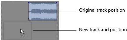 Original track position New track and position
