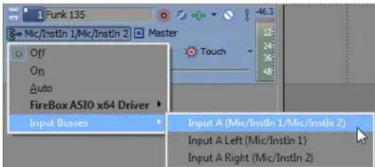 Funk 135 Mic/Instin 1/Mic/Instin 2 Master Off On Auto FireBox ASIO x64 Driver Input Busses Touch Input A (Mic/Instin 1/Mic/Instin 2) Input A Left (Mic/Instin 1) Input A Right (Mic/Instin 2)