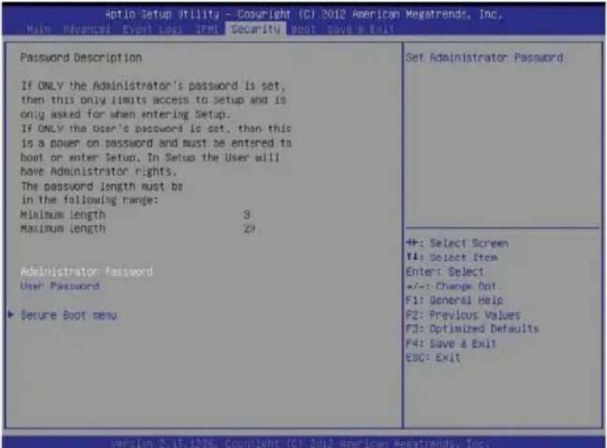 Supermicro SuperServer 5018A-LTN4 - 7-6 Security Settings - 1