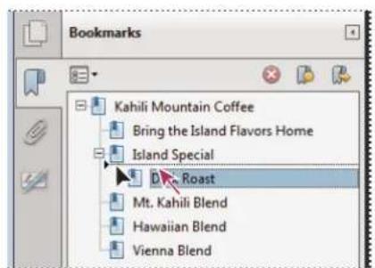 ADOBE Acrobat X Standard - Move bookmarks out of a nested position - 1