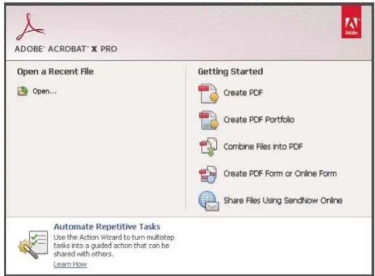 ADOBE Acrobat X Standard - Welcome Screen - 1