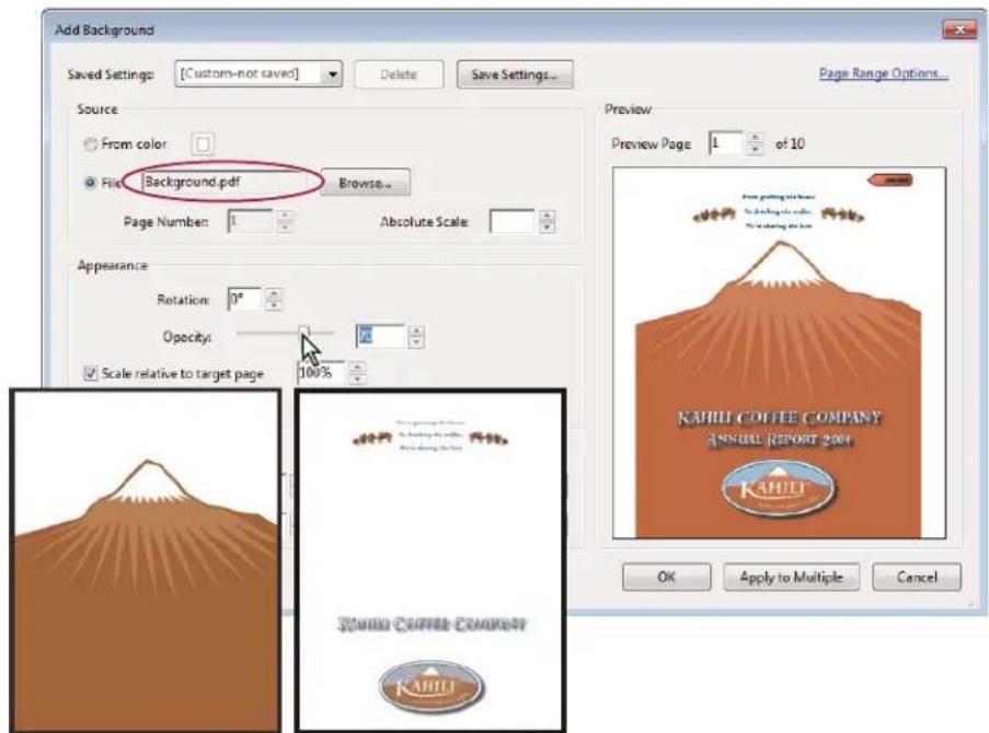 ADOBE Acrobat X Standard - Add and edit backgrounds - 1