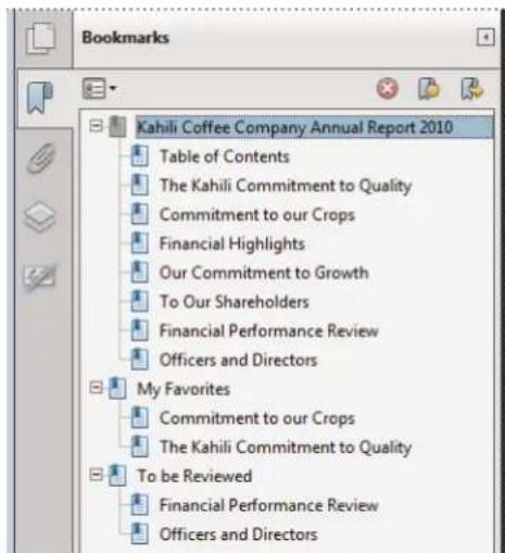 ADOBE Acrobat X Standard - About bookmarks - 1