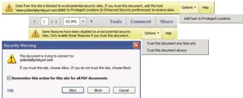 ADOBE Acrobat X Standard - Security warnings - 1