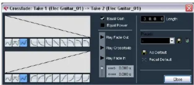 STEINBERG Cubase AI 5 - The Crossfade dialog - 1
