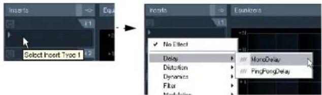 STEINBERG Cubase AI 5 - Routing an audio channel or bus through insert effects - 1