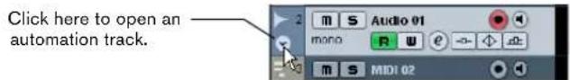 STEINBERG Cubase AI 5 - Opening automation tracks - 1