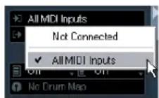 STEINBERG Cubase AI 5 - Setting the MIDI input in the Inspector - 2