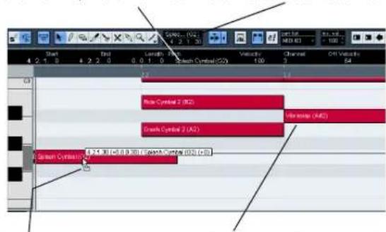 STEINBERG Cubase AI 5 - How the Key Editor handles drum maps - 1
