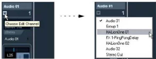 STEINBERG Cubase AI 5 - Changing channels in the Channel Settings window - 1