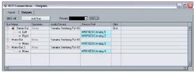 STEINBERG Cubase AI 5 - The VST Connections window - 1