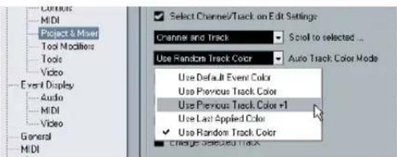 STEINBERG Cubase AI 5 - Applying track colors automatically - 1