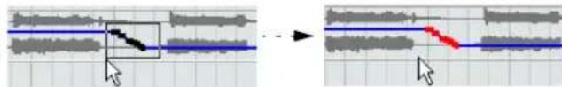 STEINBERG Cubase AI 5 - Selecting automation events - 1