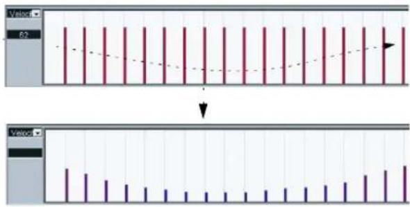 STEINBERG Cubase AI 5 - Editing velocity values - 2