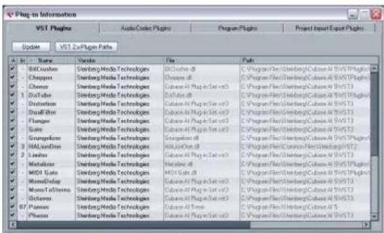 STEINBERG Cubase AI 5 - The Plug-in Information window - 1