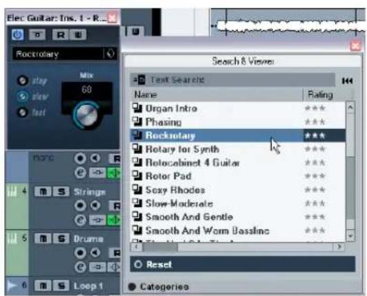 STEINBERG Cubase LE 5 - Selecting effect presets - 1