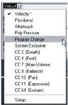 STEINBERG Cubase LE 5 - Selecting the event type - 1