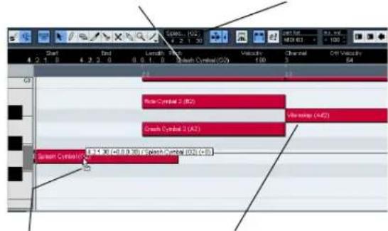 STEINBERG Cubase LE 5 - How the Key Editor handles drum maps - 1