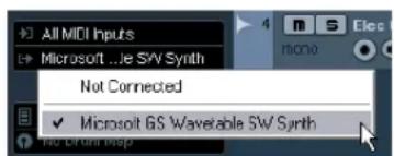 STEINBERG Cubase LE 5 - Setting the MIDI channel and output - 1