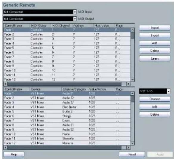 STEINBERG Cubase LE 5 - The Generic Remote device - 2