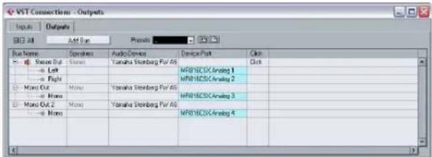 STEINBERG Cubase LE 5 - The VST Connections window - 1