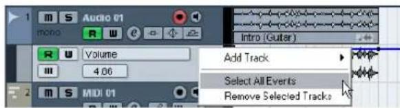 STEINBERG Cubase LE 5 - Selecting automation events - 2