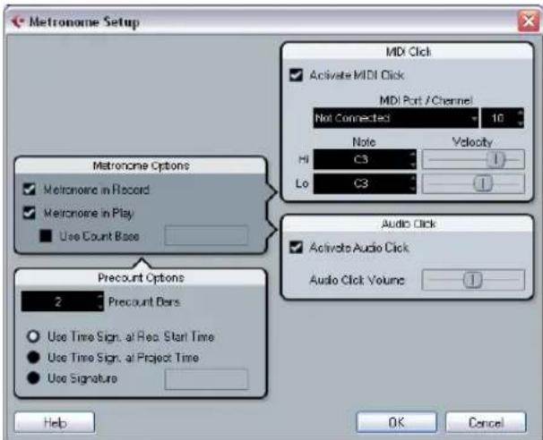 STEINBERG Cubase LE 5 - Metronome settings - 1