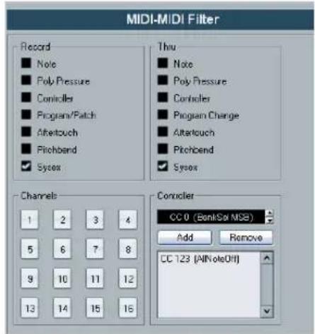 STEINBERG Cubase LE 5 - Filtering MIDI - 1
