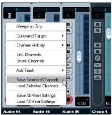 STEINBERG Cubase LE 5 - Saving mixer settings - 1