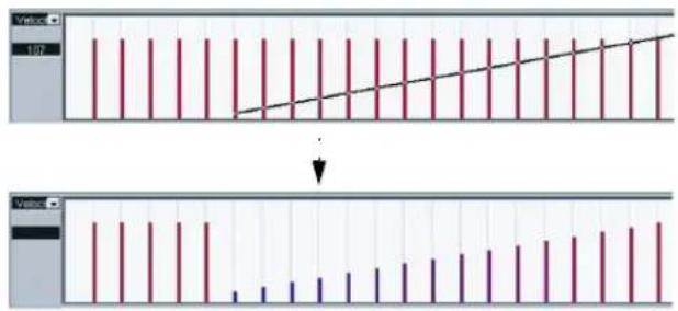 STEINBERG Cubase LE 5 - Editing velocity values - 3