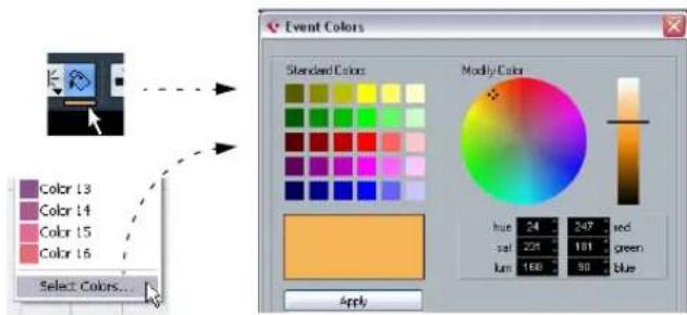 STEINBERG Cubase LE 5 - The Event Colors dialog - 1