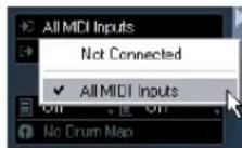STEINBERG Cubase LE 5 - Setting the MIDI input in the Inspector - 2