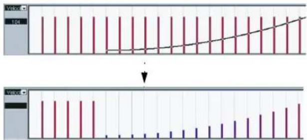 STEINBERG Cubase LE 5 - Editing velocity values - 4