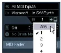 STEINBERG Cubase LE 5 - Setting the MIDI channel and output - 2