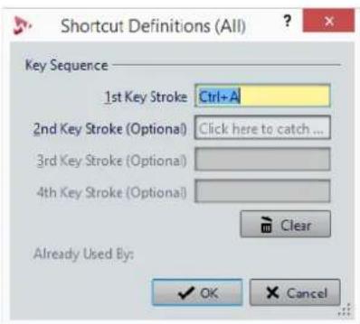 STEINBERG Wavelab LE 9 - Shortcut Definitions Dialog - 1