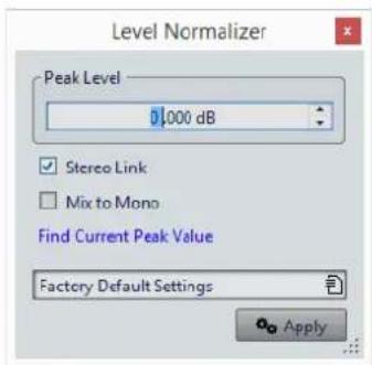 STEINBERG Wavelab LE 9 - Level Normalizer Dialog - 1
