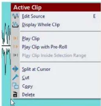 STEINBERG Wavelab LE 9 - Context Menus - 1