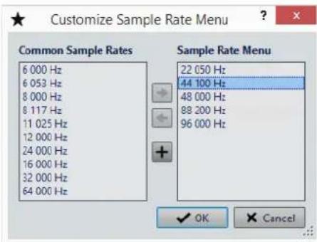 STEINBERG Wavelab LE 9 - Customize Sample Rate Menu - 1