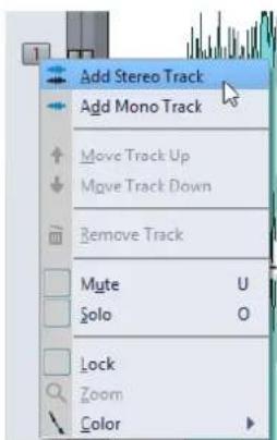 STEINBERG Wavelab LE 9 - Track Pop-up Menu - 1
