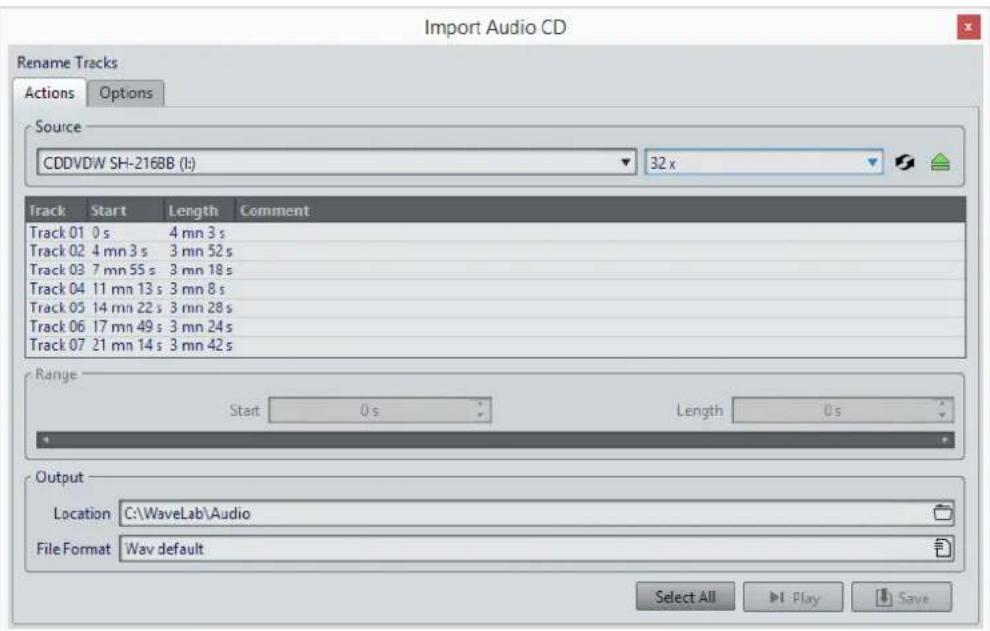 STEINBERG Wavelab LE 9 - Import Audio CD Dialog - 1