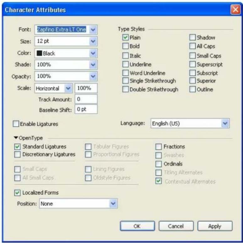 QUARK XPress 10.1 - Applying OpenType styles - 1