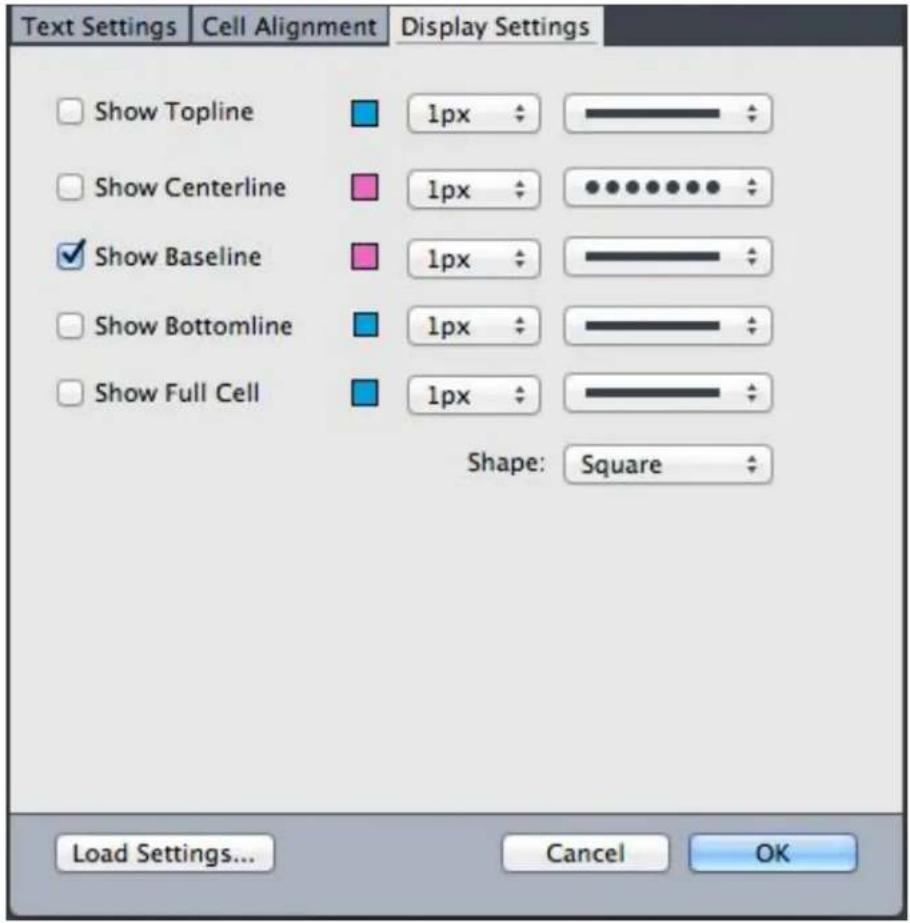 QUARK XPress 10.1 - Design grids: Display Settings tab - 1
