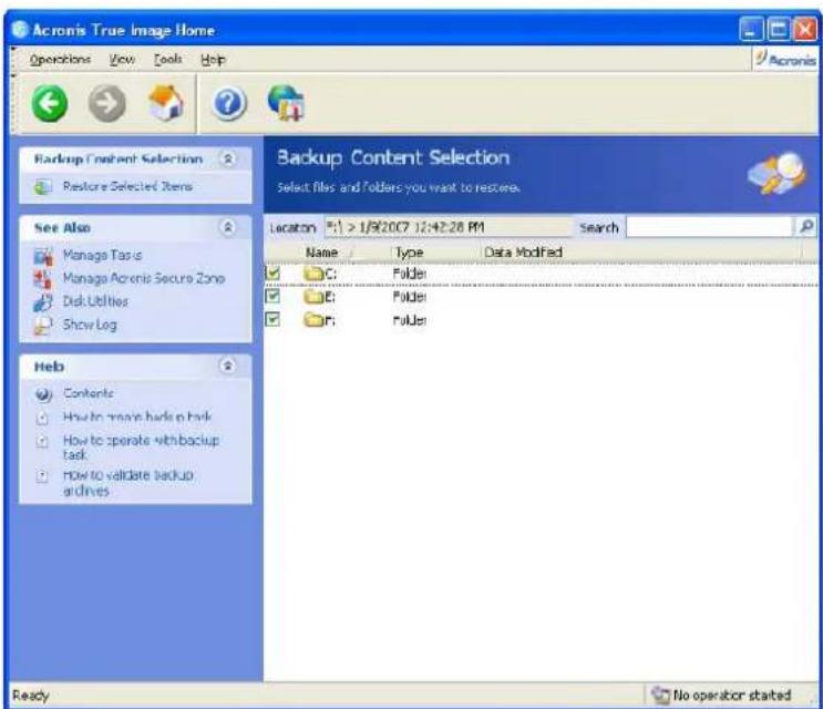 ACRONIS True Image Home 11.0 - Searching files in archives - 2