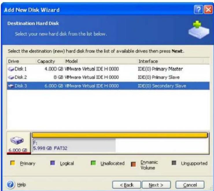 ACRONIS True Image Home 11.0 - Selecting a hard disk - 1