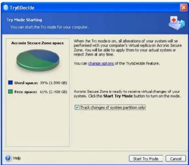 ACRONIS True Image Home 11.0 - Using Try&Decide - 6