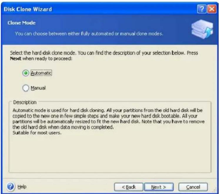 ACRONIS True Image Home 11.0 - Selecting Clone mode - 1